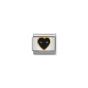 NOMINATION COMPOSABLE Classic STONES HEARTS in stainless steel with 18k gold BLACK AGATE