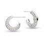 Kit Heath Bevel Cirque Zirconia Semi-Hoop Stud Earrings