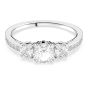 Swarovski Attract Trilogy Round Ring - White with Rhodium Plating 5656289, 5656292, 5655713, 5656291