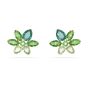 Swarovski Gema Flower Stud Earrings - Green with Gold tone Plating 5658400