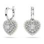 Swarovski Hyperbola Heart Drop Earrings - Rhodium Plated 5684384