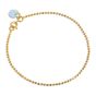 Enamel Copenhagen Ball Chain Icy Blue Gold Bracelet. Item code B16G_69_IcyBlue