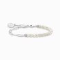Thomas Sabo Member Charm Bracelet with White Pearls and Charmista Coin Silver A2129-158-14