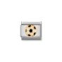 Nomination Classic Gold Black White Football Charm