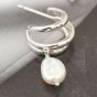 Ania Haie Silver Triple Mini Hoop Pearl Earrings E019-04H