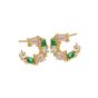 Amelia Scott Lottie Cluster Sideways Hoop Earrings with Flamingo Zirconia Gold