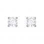 Swarovski Attract Round Pierced Earrings, White, Rhodium Plating 5408436