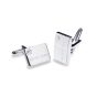 Ivory & Co Best Man Rhodium Crystal Engraved Cufflinks