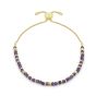 Boho Betty Mystical Amethyst Gold Slider Bracelet. Item code BRWMAGDVB.