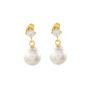 Shyla Cassandra Pearl and Zirconia Drop Earrings