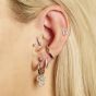 Scream Pretty Bow Charm Hoop Earrings - Silver SPS-194-276a
