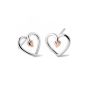 Clogau Tree of Life Small Heart Sterling Silver Stud Earrings. Item code 3STOL0704.