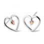 Clogau Tree of Life Small Heart Sterling Silver Stud Earrings. Item code 3STOL0704.