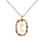 PDPaola Letter C Multicolour Gold Necklace. Item code CO01-262-U.