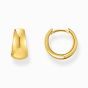 Thomas Sabo Gold Plated Classic Hoop Earrings Chunky Trapezoidal Shape - CR740-413-39