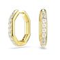 Dextera Hoop Earrings Octagon Shape - White with Gold Tone Plating 5724584