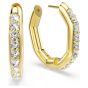 Dextera Hoop Earrings Octagon Shape - White with Gold Tone Plating 5724584