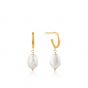 Ania Haie Pearl Mini Hoop Gold Earrings E019-02G