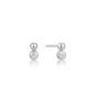 Ania Haie Silver Orb Sparkle Stud Earrings - E045-01H-CZ