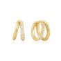 Ania Haie Double Mixed Huggie Hoop Gold Earrings - E059_15G