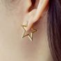Ania Haie Medium Star Pavé Hoop Gold Earrings - E064-05G