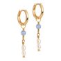 Enamel Copenhagen Liva Blue Quartz Gold Earrings. Item code E438G_BlueQuartz.