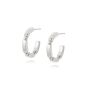 Daisy Stacked Chunky Midi Hoop Earrings - Silver EB8007_SLV