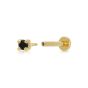 Scream Pretty Gold Black Stone Single Flat Back Earring - Gold