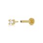Scream Pretty Clear Stone Single Flat Back Earring - Gold
