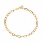 Lily Charmed Chunky Oval Link Charm Gold Bracelet. Item code CBRGCNKOV