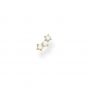 Thomas Sabo Single Earring - Triple White Stone Stud in Gold H2132-414-14