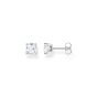 Thomas Sabo Princess Cut White Zirconia Stud Earrings - Silver