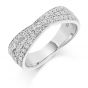 Raphael Collection Half Eternity Ring, Triple Crossover Grain Set Diamonds