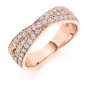 Raphael Collection Half Eternity Ring, Triple Crossover Grain Set Diamonds