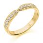 Raphael Collection Half Eternity Ring, Curved Shape With Mill Grain Edge - Yellow