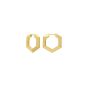 Rachel Jackson Mini Bevelled Hexagon Hoop Earrings Gold
