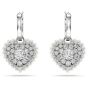 Swarovski Hyperbola Heart Drop Earrings - Rhodium Plated 5684384