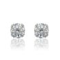 Georgini Elegant Essentials 6.5mm Round Hidden Halo Silver Stud Earrings. Item code IE1209W.