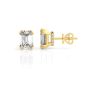 Georgini Elegant Essentials 7mm Emerald Cut Hidden Halo Gold Stud Earrings. Item code IE1211G.