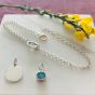 Sterling Silver Charm Bracelet - Birthstone and Disc