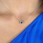 Georgini Milestone Sapphire Blue Halo Pendant - Silver IP1164B