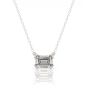 Georgini Elegant Essentials 7mm Emerald Cut Hidden Halo Silver Pendant Necklace. Item code IP1211W.