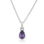 Georgini Wisteria Amethyst and Zirconia Silver Pendant Necklace. Item code IP1216WA.