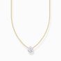 Thomas Sabo Necklace with White Zirconia - Gold Plated - KE2210-414-14-L45