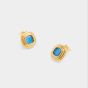 Katie Loxton Sofia Azure Waterproof Gold Button Stud Earrings. Item code KLJ6347.