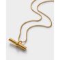 Katie Loxton Themis Waterproof Gold T-Bar Necklace. Item code KLJ6442.