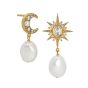 Amelia Scott Luna Moon and Star Baroque Pearl Stud Earrings Gold AS22SGE31