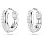Swarovski Matrix Hoop Earrings - White with Rhodium Plating 5690670