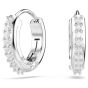 Swarovski Matrix Hoop Earrings - White with Rhodium Plating 5690670