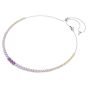 Swarovski Matrix Necklace Gradient of Round Cuts - Multicoloured with Rhodium Plating - 5751196